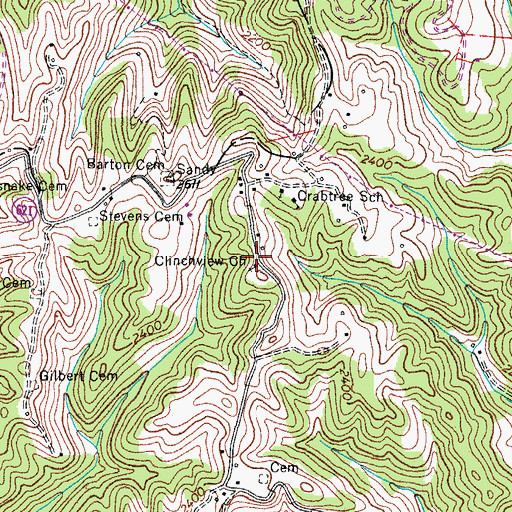 Topographic Map of Clinchview School (historical), VA