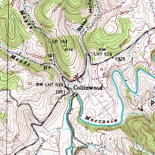 Topographic Map of Collinwood School (historical), VA