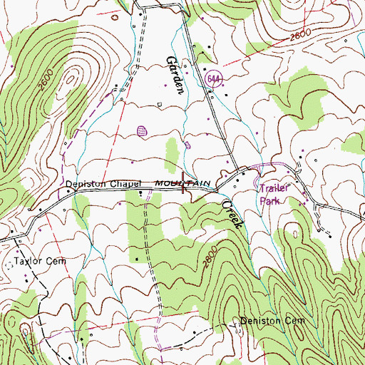 Topographic Map of Denniston School (historical), VA