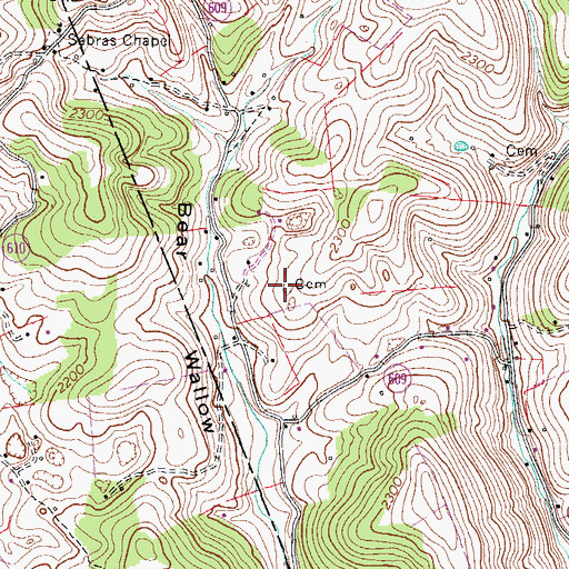 Topographic Map of Free Hill Cemetery, VA