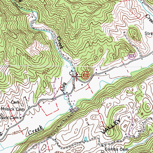 Topographic Map of Fullers, VA