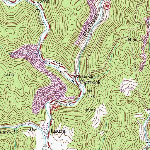 Topographic Map of Gents Church, VA