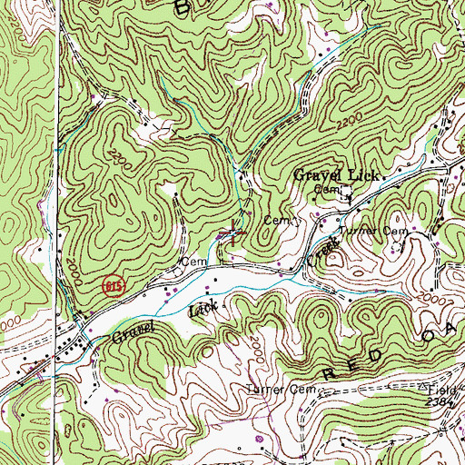 Topographic Map of Gravel Lick School (historical), VA