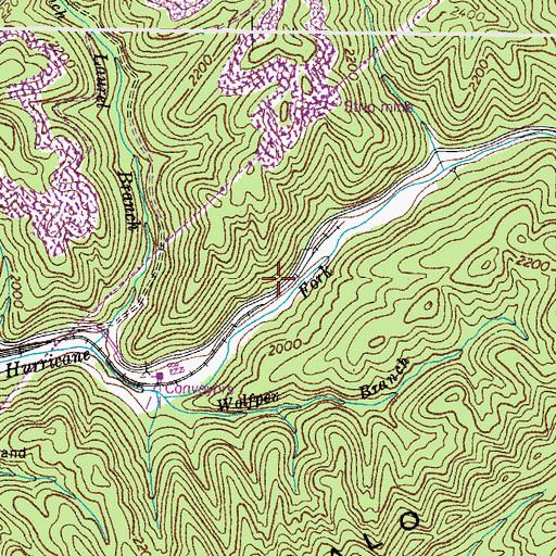 Topographic Map of Grizzle (historical), VA