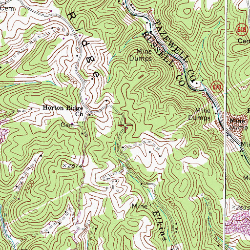 Topographic Map of Horton Ridge School (historical), VA