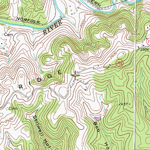 Topographic Map of Kents Ridge School (historical), VA