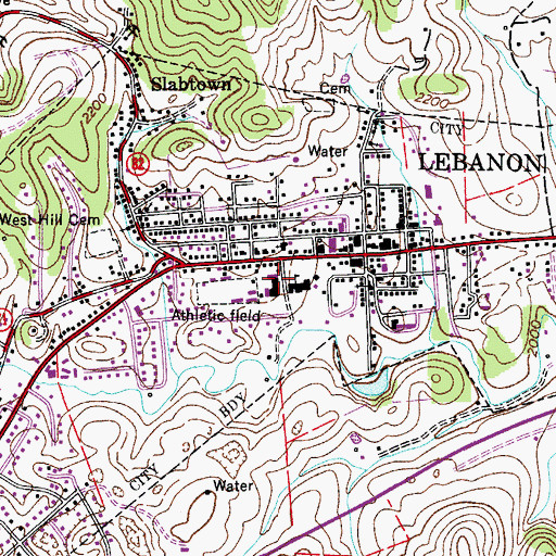 Topographic Map of Lebanon Elementary School, VA