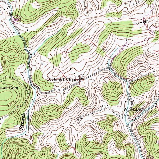 Topographic Map of Lockhart Chapel School (historical), VA