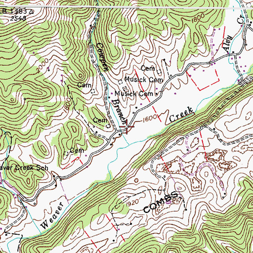 Topographic Map of Musick School (historical), VA