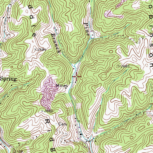 Topographic Map of Pine Creek School (historical), VA
