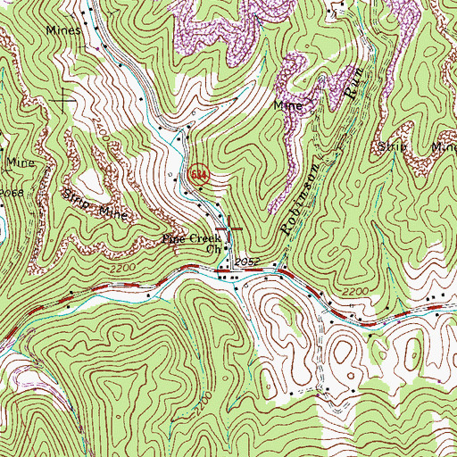 Topographic Map of Pine Creek School (historical), VA