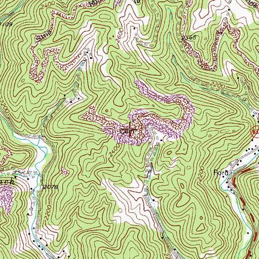 Topographic Map of Richardson Cemetery, VA