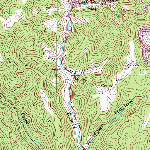 Topographic Map of Russell, VA