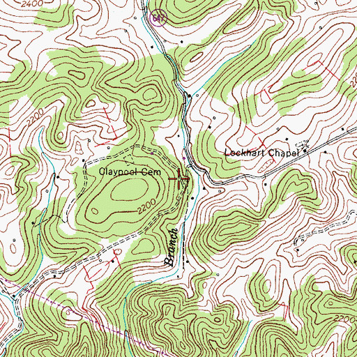 Topographic Map of Shaw Memorial Church (historical), VA