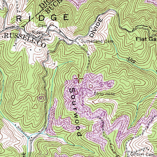 Topographic Map of Sourwood Mountain School (historical), VA