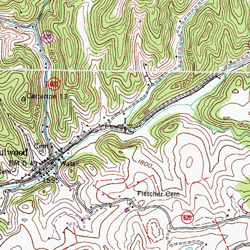Topographic Map of Sykes Branch, VA