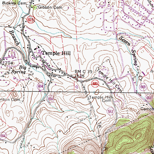 Topographic Map of Temple Hill School (historical), VA