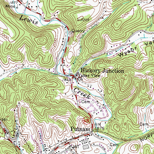 Topographic Map of Valley View Church, VA