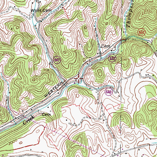 Topographic Map of Whitt School (historical), VA