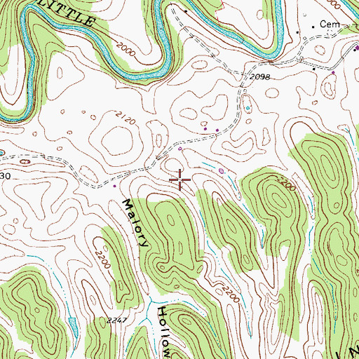 Topographic Map of Wood Hollow, VA