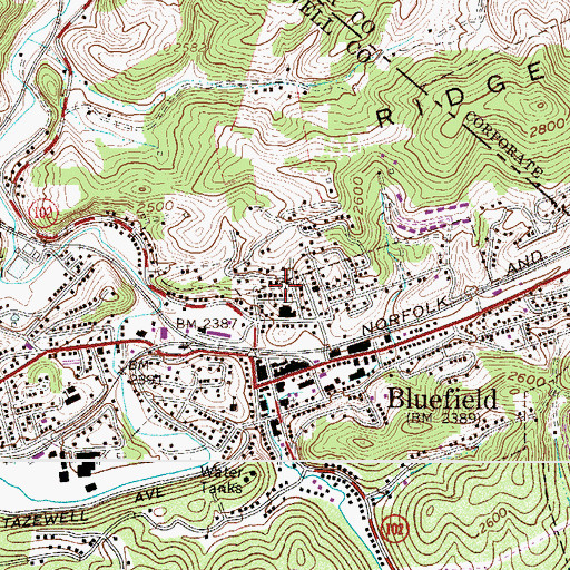 Topographic Map of Bethel United Methodist Church, VA