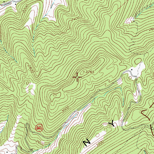 Topographic Map of Big Stone Ridge, VA