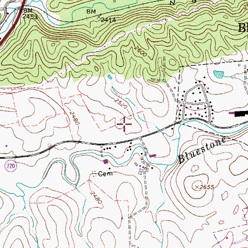 Topographic Map of Bluefield Industrial Park, VA