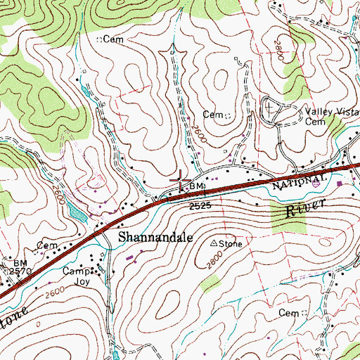 Topographic Map of Bluestone School (historical), VA