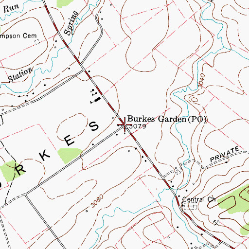 Topographic Map of Burkes Garden Rural Historic District, VA