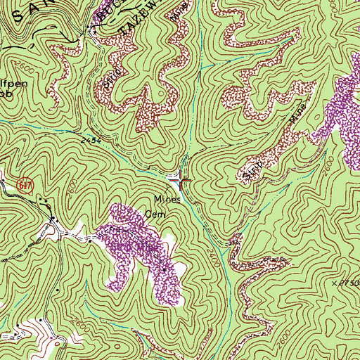 Topographic Map of Chicken Coop Hollow, VA
