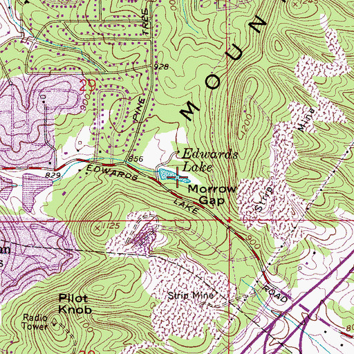 Topographic Map of Edwards Lake Spring, AL