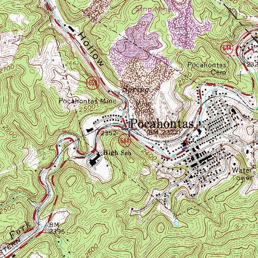 Topographic Map of Coal Run, VA