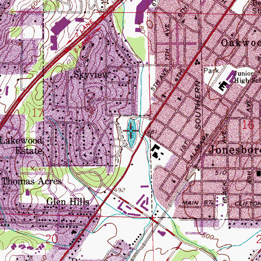 Topographic Map of Glen Spring, AL