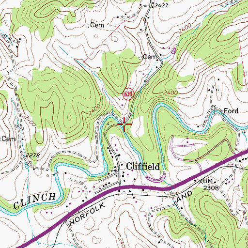 Topographic Map of Earl Branch, VA