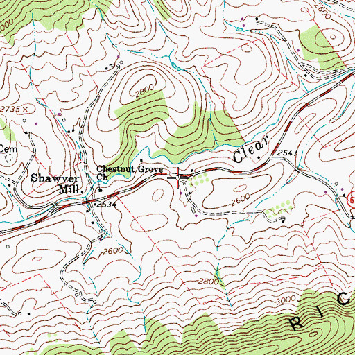 Topographic Map of Fairview School (historical), VA