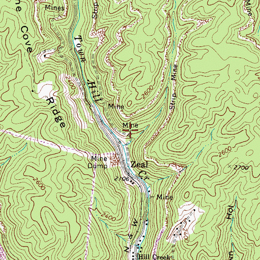 Topographic Map of Field-Scott Mines, VA