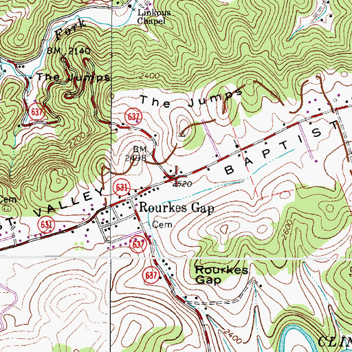 Topographic Map of Gap Store (historical), VA