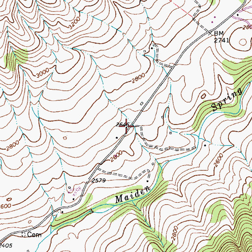 Topographic Map of Glenwood Church (historical), VA