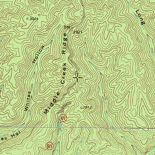 Topographic Map of Hickory Gap, VA