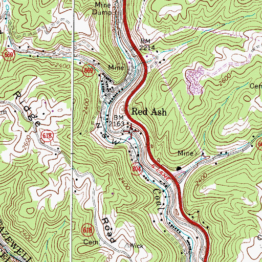 Topographic Map of Hill City School (historical), VA