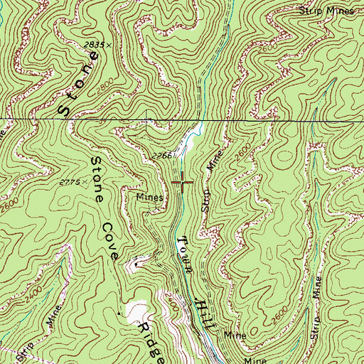 Topographic Map of Hill Creek School (historical), VA