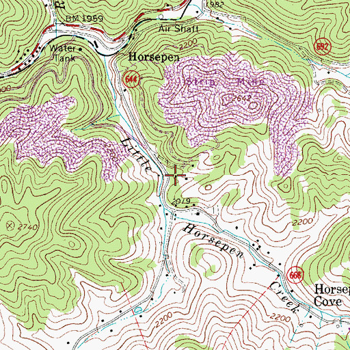 Topographic Map of Horsepen School (historical), VA