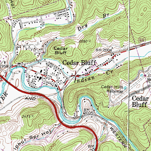 Topographic Map of Indian, VA