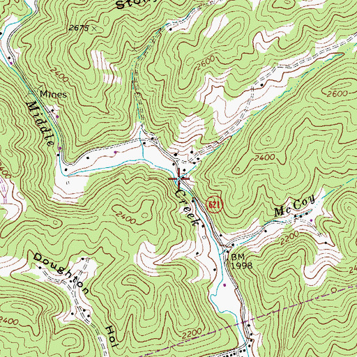 Topographic Map of Jessie Branch, VA