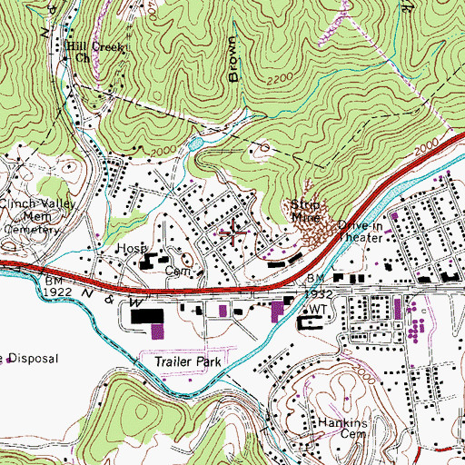 Topographic Map of Lake Park, VA