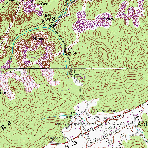 Topographic Map of Laurel School (historical), VA