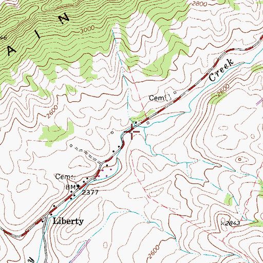 Topographic Map of Liberty School (historical), VA