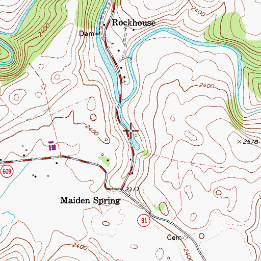 Topographic Map of Maiden Spring, VA