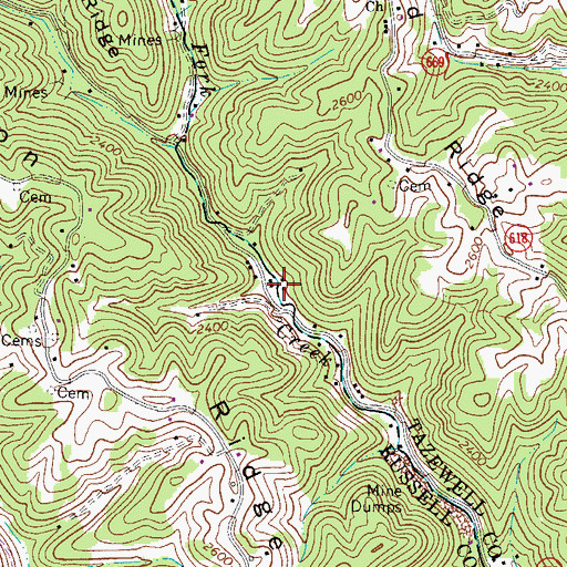 Topographic Map of Mill Creek School (historical), VA