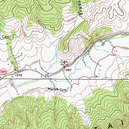 Topographic Map of Mitchell School (historical), VA